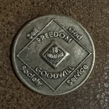 Vintage Narcotics Anonymous 18 Months NA Medallion Chip Coin Token, 1991 WSO