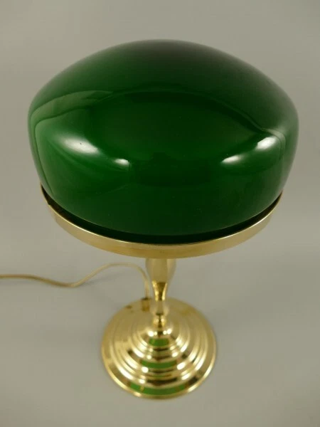 Tischlampe Pilz Lampe Jugendstil Antik Bankerlampe Schreibtischlampe Messing gr - Bild 2 von 4