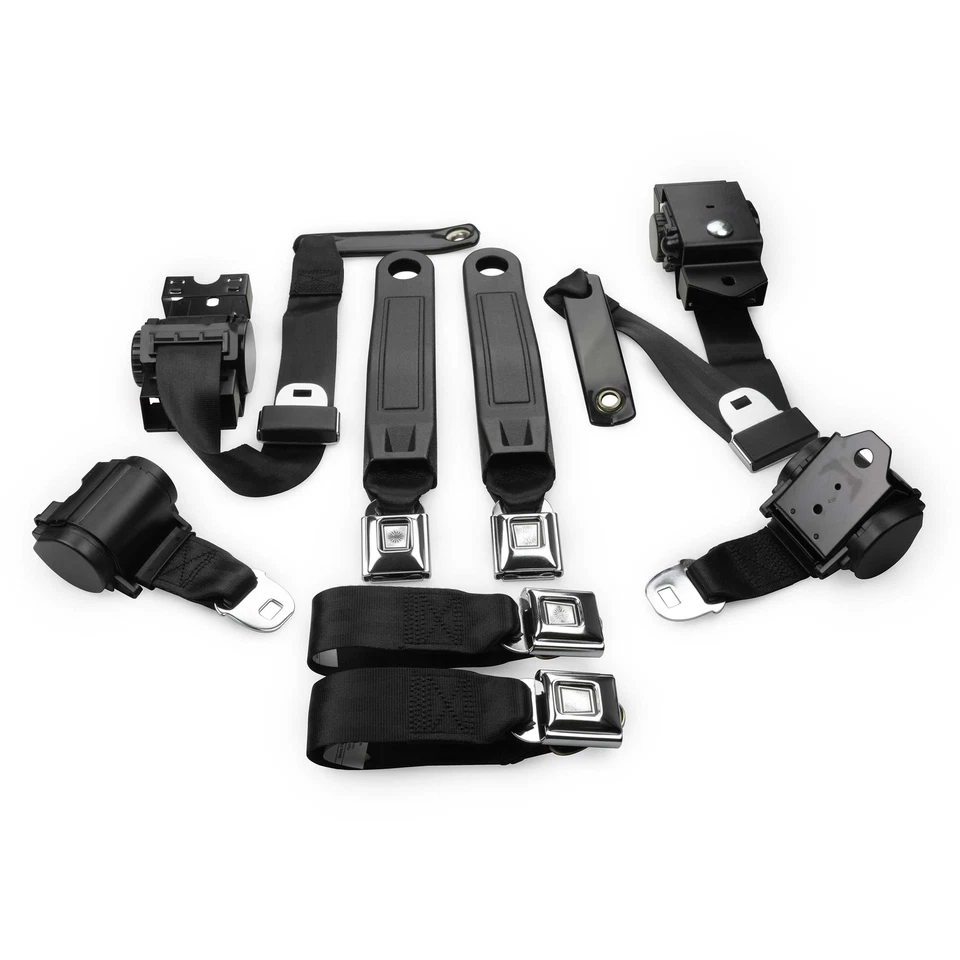 1974-81 Chevrolet Camaro Black Pushbutton Retractable Seat Belt Kit - Image 2 of 2
