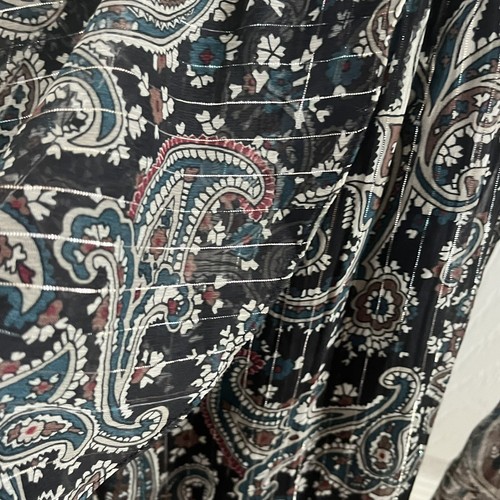 Joie Kleid Gr. S Mehrfarbig Paisley Print Transparent Overlay Schimmer Neu mit Etikett Boho  - Bild 8 von 12