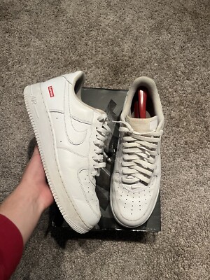 Size 11 Nike Air Force x Supreme Low Box Logo