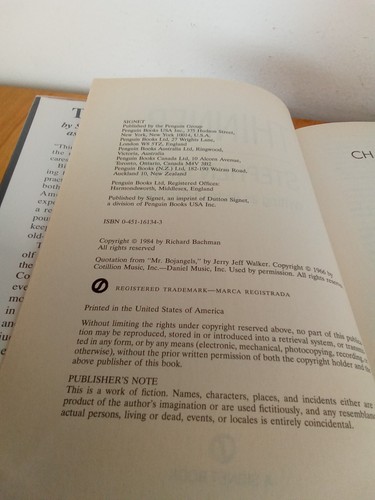 THINNER-RICHARD BACHMAN (STEPHEN KING)-BCE-1984-A SIGNET BOOK - Picture 6 of 7
