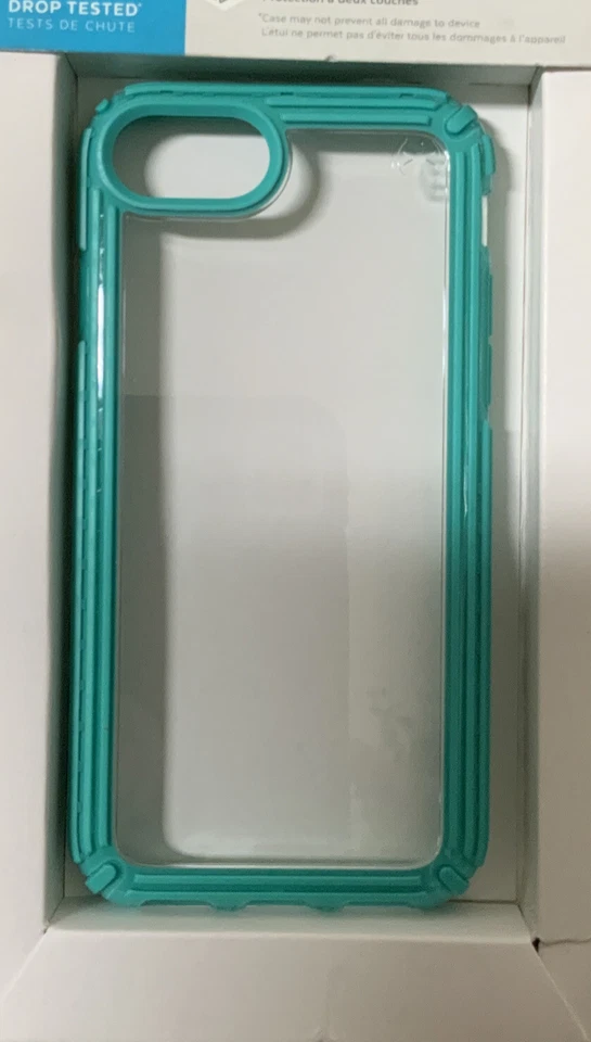 📀 Capa telefone Speck Presidio V-Grip para Apple iPhone 8/7/6s - Transparente/azulada - Imagem 2 de 3