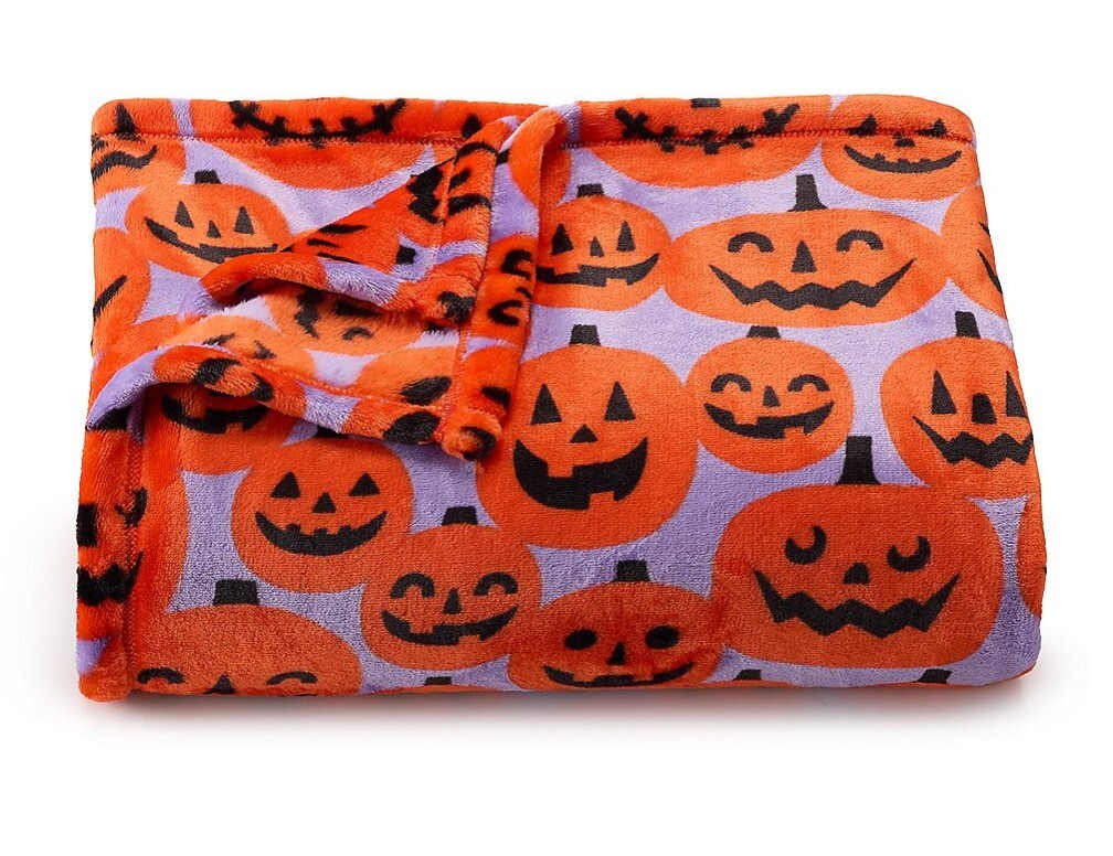 Big One Halloween JACK O' LANTERNS 🎃 Pumpkins Plush Throw Blanket