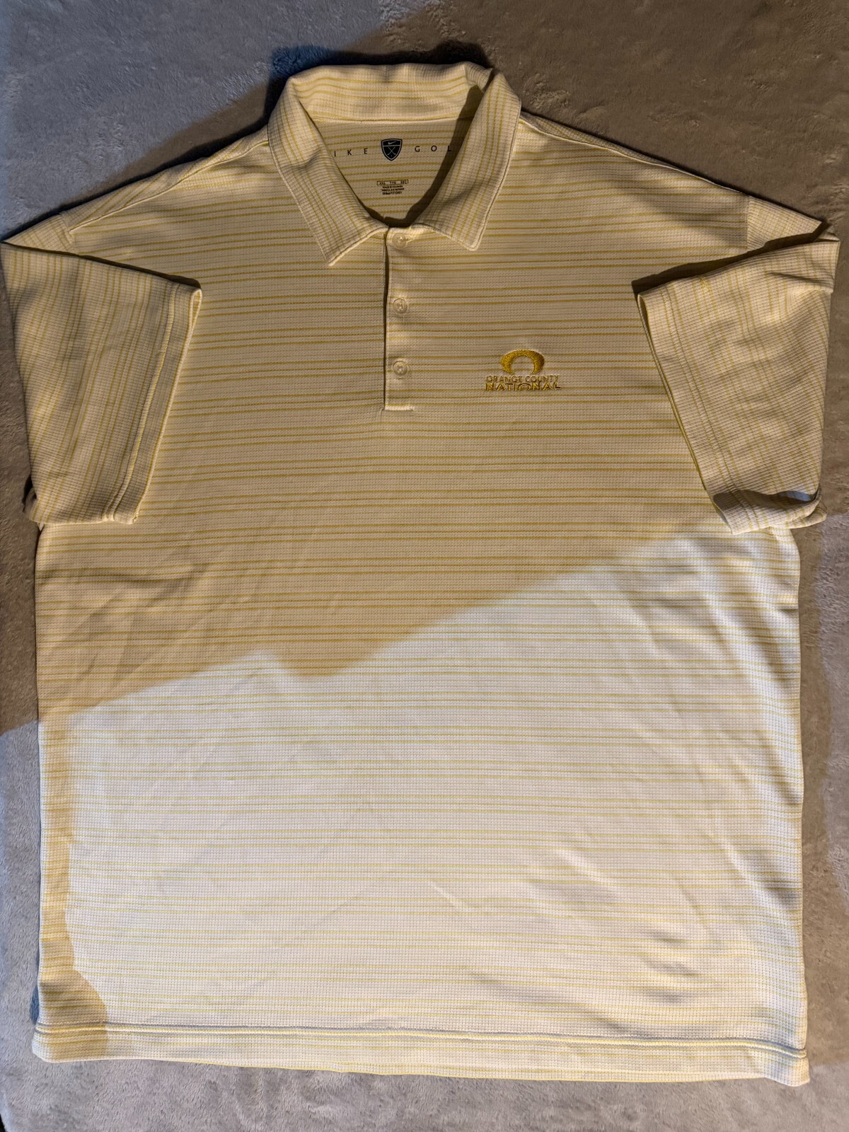 OFF WHITE X NIKE Polo Nike Golf Off bianca a righe uomo taglia 2XL Dri Fit manica corta