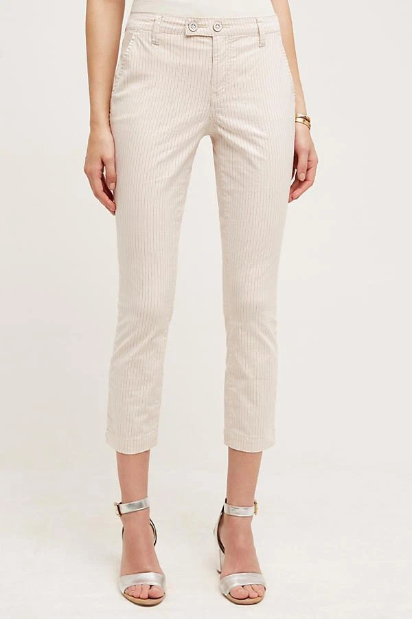 NWT $98.00 Anthropologie Blushed Stripe Crops by Pilcro Sz. 28