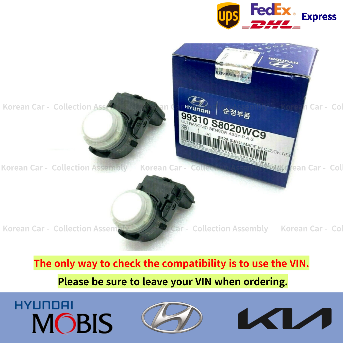 99310S8020WC9 GENUINE Rear Park Sensor PAS Ultrasonic 2Pcs for