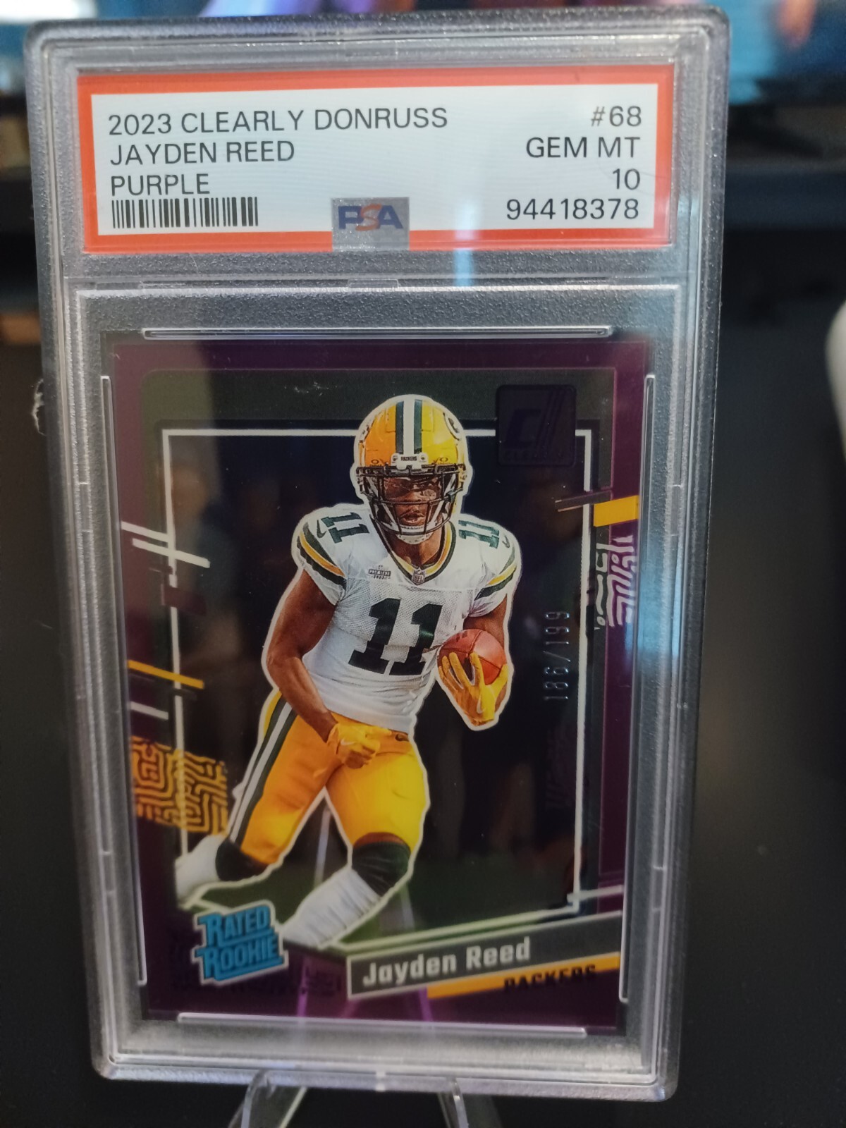 Jayden Reed Panini Clearly Donruss #68 Purple