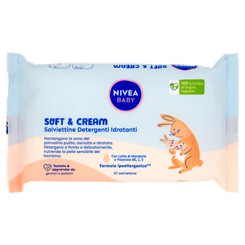Nivea Baby Salviettine Soft e Cream 57pz