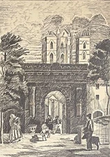 Marseille Old Door Of The Carmes Drawing In Ink Anonymous 20th Century