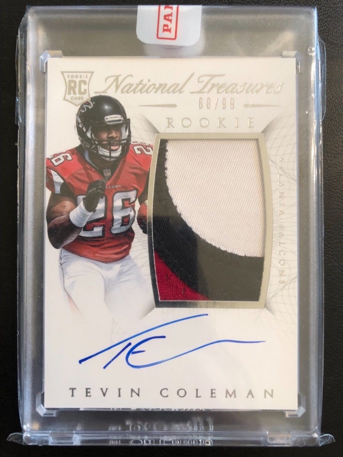Tevin Coleman Panini National Treasures #116 Autograph Patch