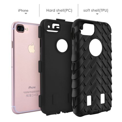 Shockproof Tyre Rubber Hybrid Heavy Duty Armor Case Cover For iPhone 7 8 6s Plus - Picture 12 of 24