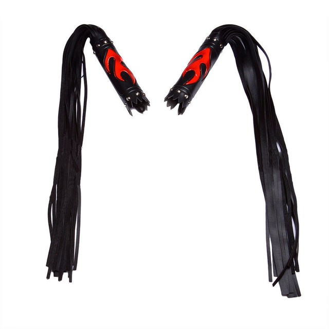 Motorcycle Black Faux Leather Grip Lever Cover Handlebar Fringe