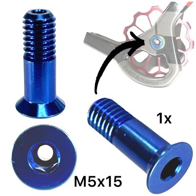 Alu M5x15 Fahrrad E-Bike Fahrrad Schaltwerk Tuning Schaltrollen Schraube Blau