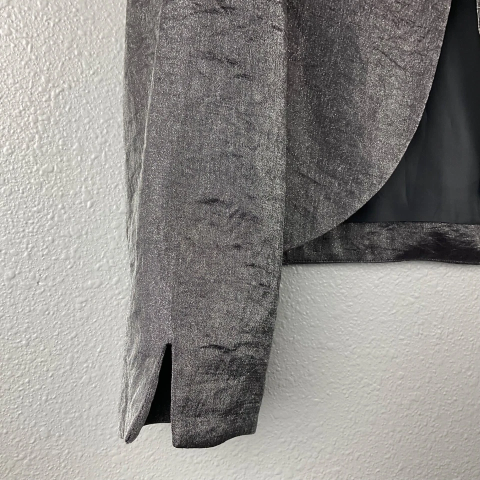 Chaqueta Bolero David's Bridal Gris Plata Brillante Encogerse de hombros Forrada Evento Boda Talla 14 Foto 3 de 4