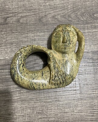 Inuit Serpentine Stone Carving Of Sedna By Ipeelie. Appraised.