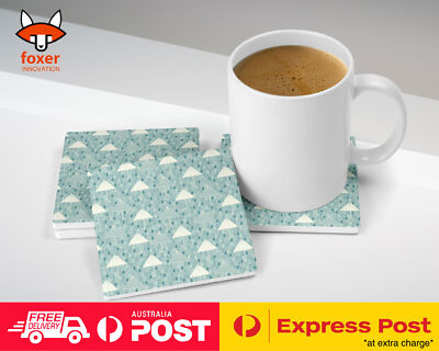 COASTER COFFEE DRINKING MAT|RAIN & UMBRELLA PATTERN
