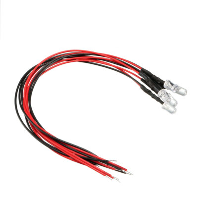 5 Stücke 5mm Vorverdrahtet Diffus LED Dioden Licht 20mA DC 9-12 V Weiß