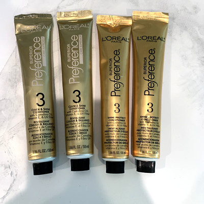 L'Oreal Superior Preference Color & Shine Conditioner Lot Of 4 Tubes 1.86 Oz