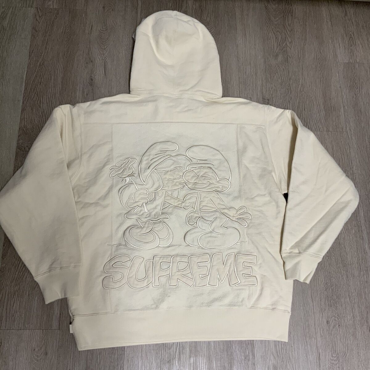 Supreme Smurfs Hooded Sweatshirt (natural) Sz Medium | eBay Supreme Smurfs Hooded Sweatshirt (natural) Sz Medium | eBay