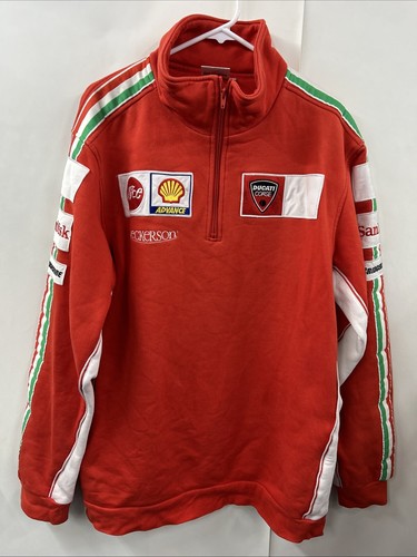 Ducati Corce Vintage Herren Fleecejacke Racing Moto Größe XXL rot