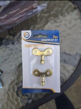 2 PC RADIATOR BLEED KEYS SET PLUMBING TOOL KEY CENTRAL HEATING KIT BOILER GOLD