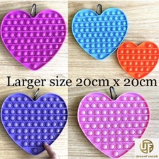 Popper fidget toy, push it pop sensory bubble, large jumbo heart, kids autism