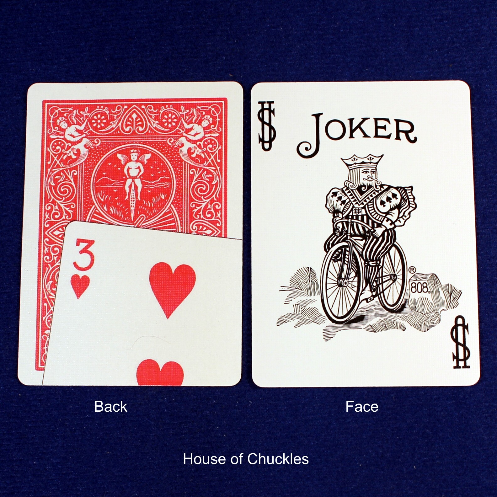 3 of Hearts Overlap Red Back / Joker - Bicycle Printed Gaff Playing Card |  eBay