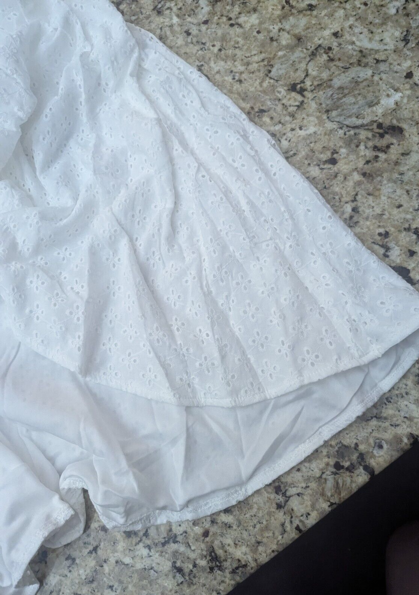 Combinaison Brodée Missguided - Taille 10 - Blanc - Parfait Pour Un Look D'été !