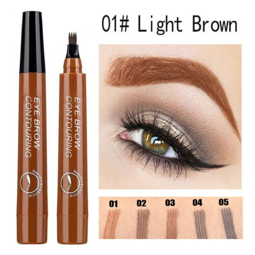 Microblading Eyebrow Pen Waterproof Fork Liquid 4 Tips Long Last Makeup Pencil - Picture 13 of 17