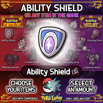 ANY Pokemon Item 🌟 Auspicious Malicious Ability Shield 🌟 Scarlet