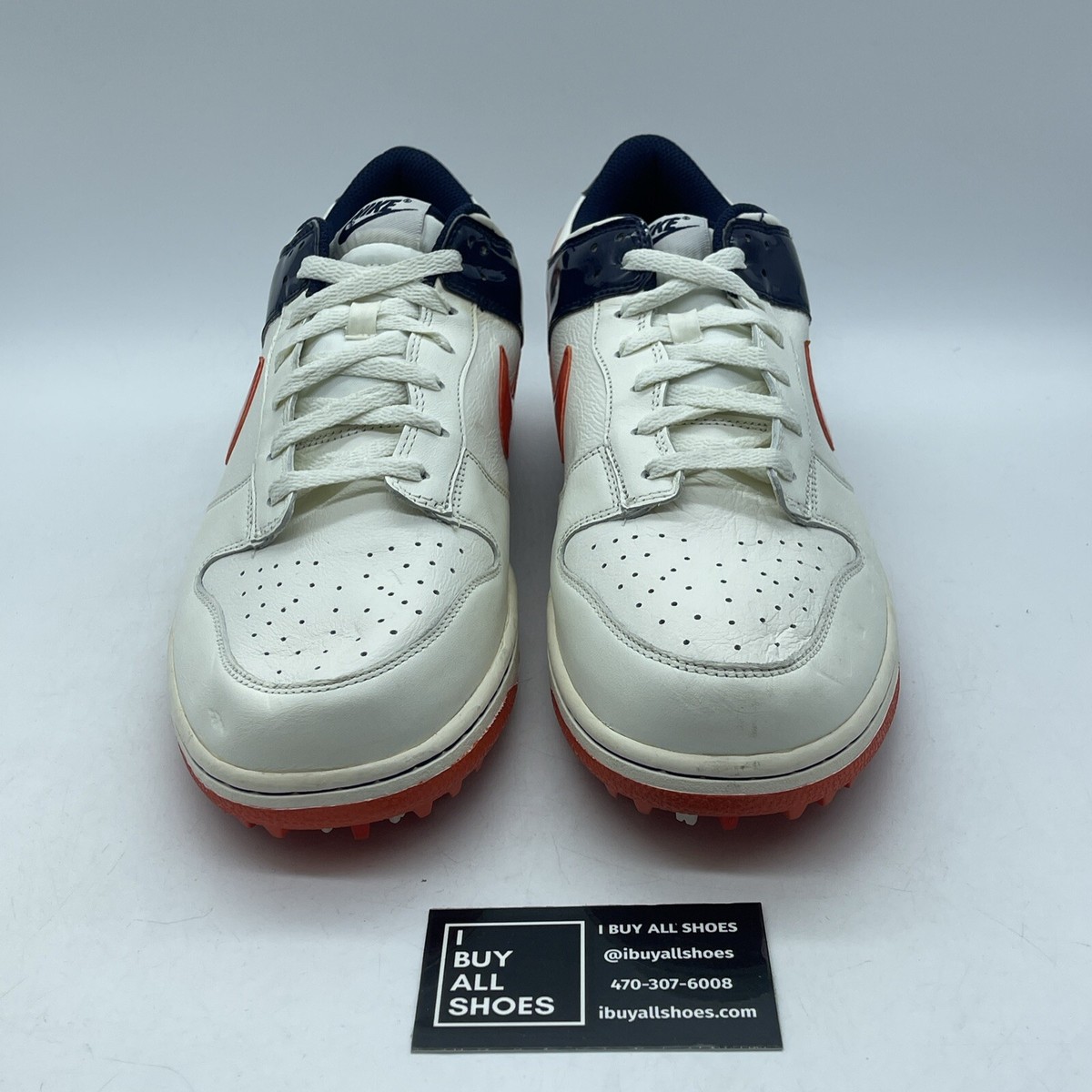 Size 11.5 Nike Dunk NG Golf Shoes Sail/Orange/Blue Leather Suede