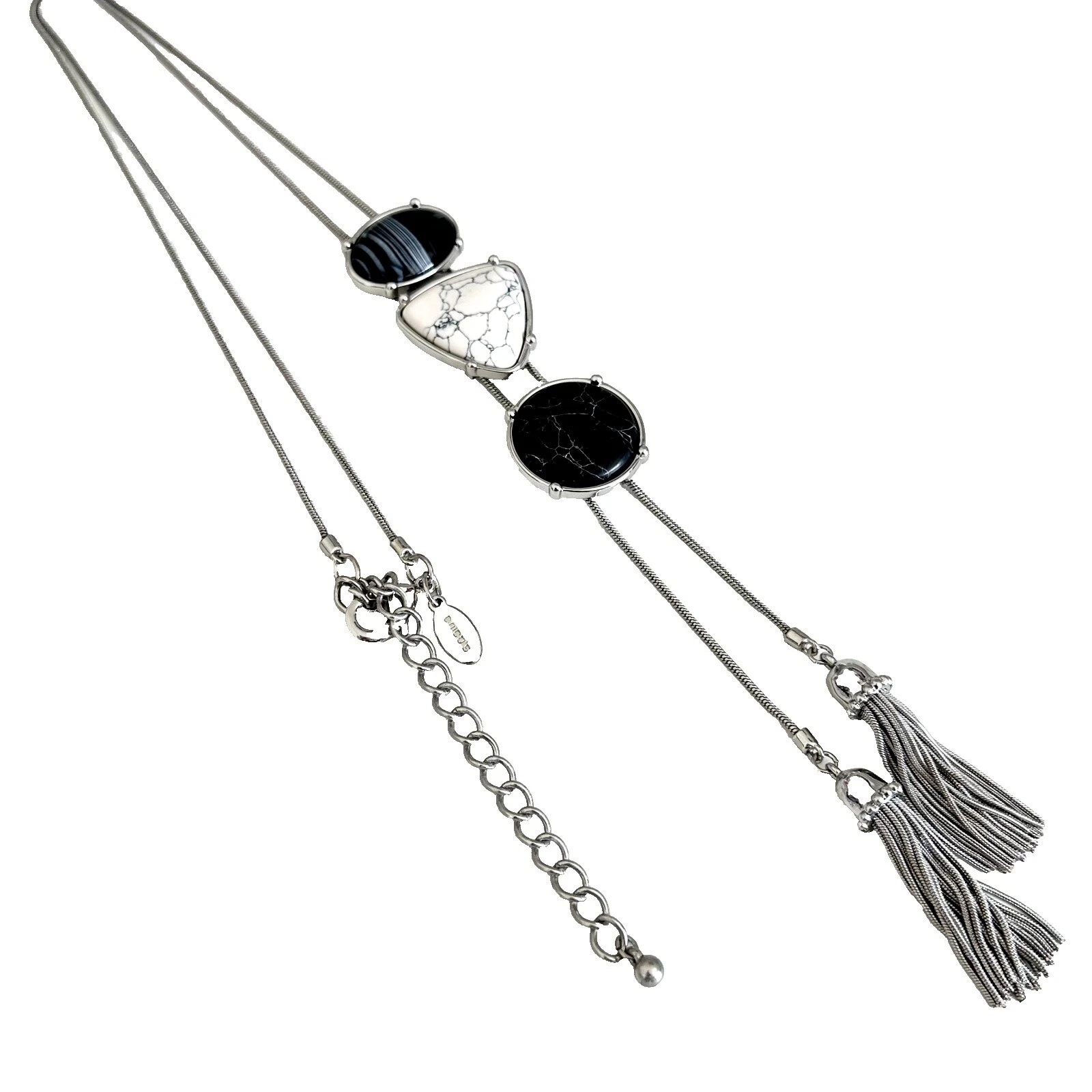 Piedra Bañado en Plata Chico's Moda Collares y Colgantes