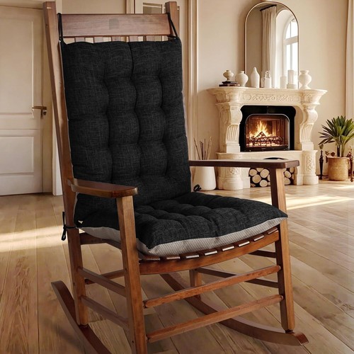 Set of 2 Stylish Non-Slip Rocking Chair Cushions - Extra Large & Comfortable - Picture 3 of 8