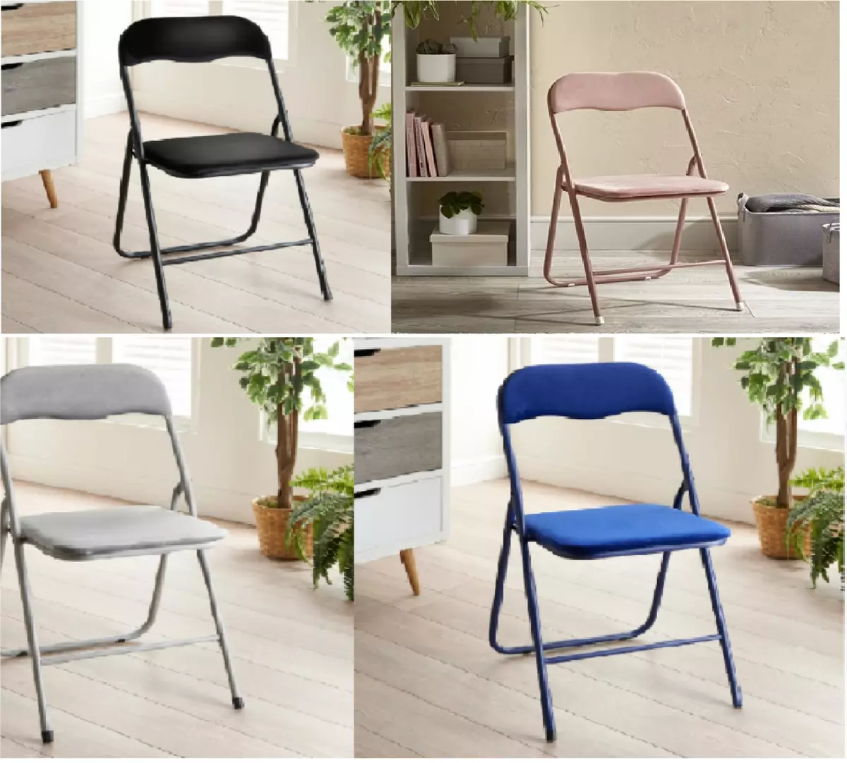 New Gorgeous Luxe Velvet Folding Chair Easily Folds Away Compactly Great Storage