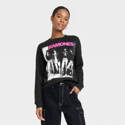 The Ramones Women's Graphic Sweatshirt Black Size XS