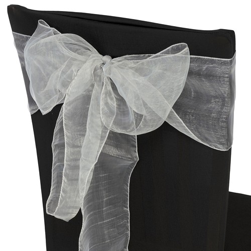 Silla de organza de boda fajas ancho lazo completo para decoración de fiesta 1x-100x - Imagen 194 de 391