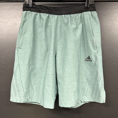 Adidas Men's Mint Green/Black Zipper Pocket Athletic Shorts Size M - Main Image
