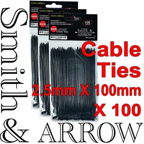 CABLE ZIP TIES BLACK UV STABILISED 2.5mm 3.6mm 4.8mm 7.6mm x 200mm / 300mm - Picture 7 of 12