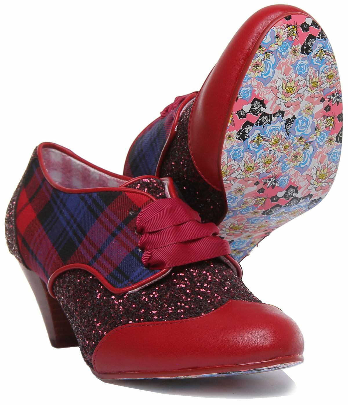 Irregular Choice End Of Story Red Shoes Block Heel Lace Round Toe Size UK 3 8 eBay