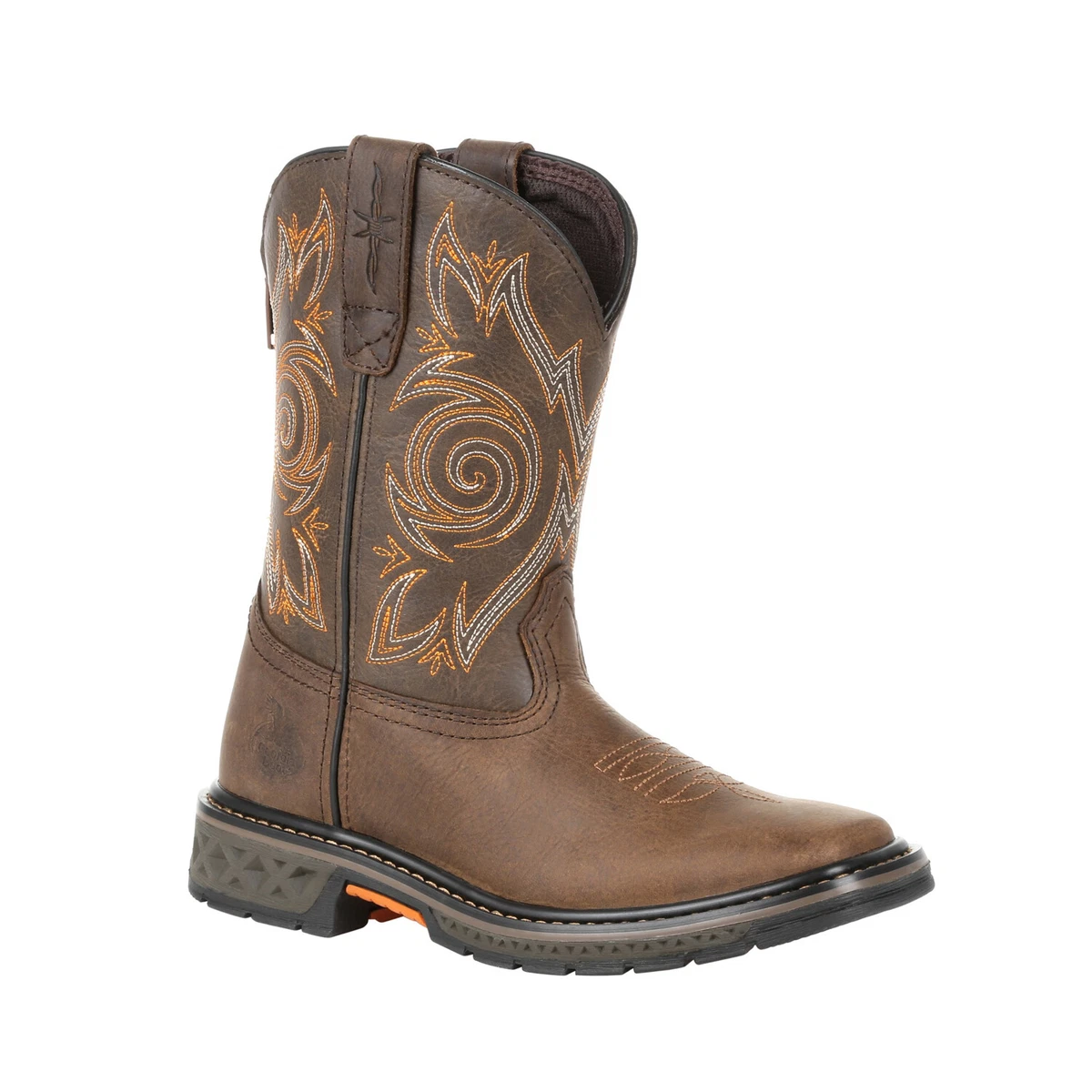 Georgia Kids Brown Leather Carbo Tec LT Pull On Cowboy Boots eBay