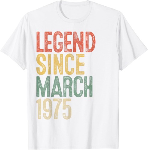 Legend 1975 50th Birthday Gifts for Men Women 50 Year Old T-Shirt Hoodie - Picture 7 of 11