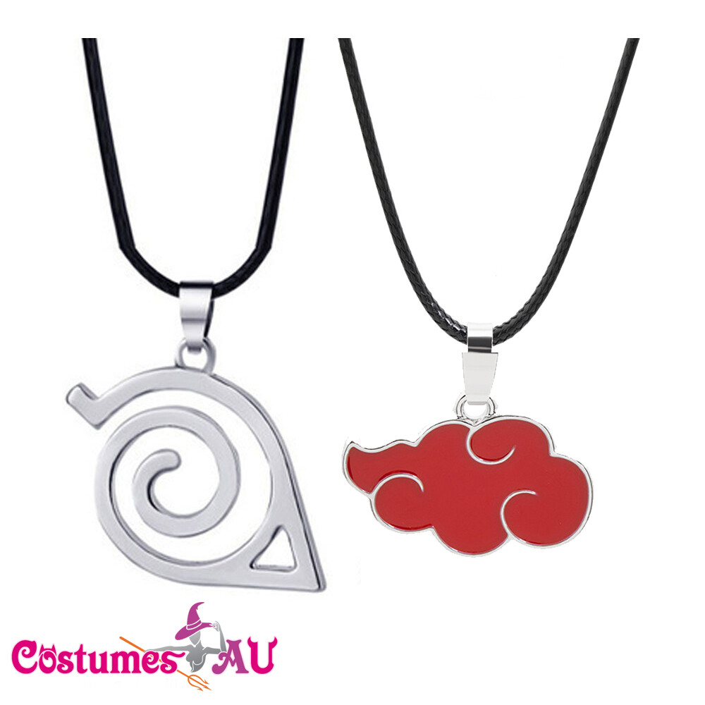 narukami① Anime Naruto Akatsuki Uzumaki Necklace Red Cloud Hidden Leaf
