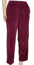 Alfred Dunner Women's Bright Idea Velour Casual Pants Berry Size 10P