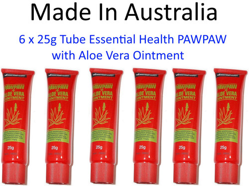 6 x 25g Essential Health PAWPAW + Aloe Vera Ointment / Paw Paw AUSTRALIA MADE - Picture 2 of 5