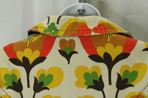Ambition Women Size M Floral Canvas 70's Look 3/4 Sleeve Button Jacket - Picture 7 of 12