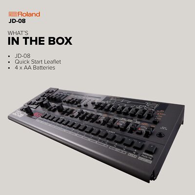 Roland JD-08 Boutique Sound Module Synthesizer Black
