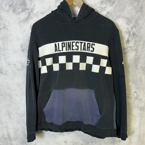 Alpinestars Hoodie Mens Large Black Racing Sweatshirt Y2K Streetwear