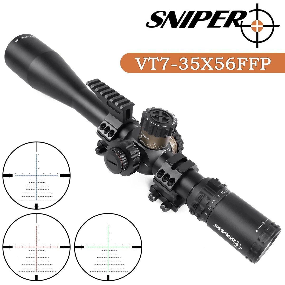 Sniper VT7-35X56mm FFP Riflescope Illuminated Reticle W/ Ring
