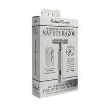 Rockwell Razors, 2C WHITE CHROME Finish Adjustable Safety Razor - 5 Blades